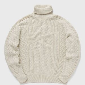 Nike Life Cable Knit Turtleneck Sweater Light Bone FB7770-072 Men's Sz XS